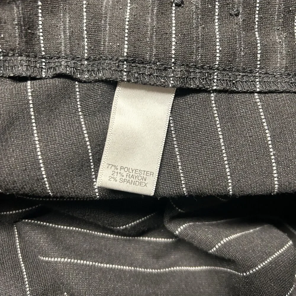 Soft by Avenue Women’s Pinstripe Pants Size 22/24 Black Pull On Career Plus - Picture 7 of 8